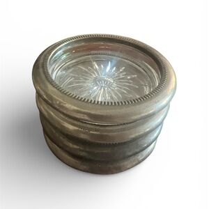 Vintage Silver Plated Crystal Leonard Ashtray or coasters